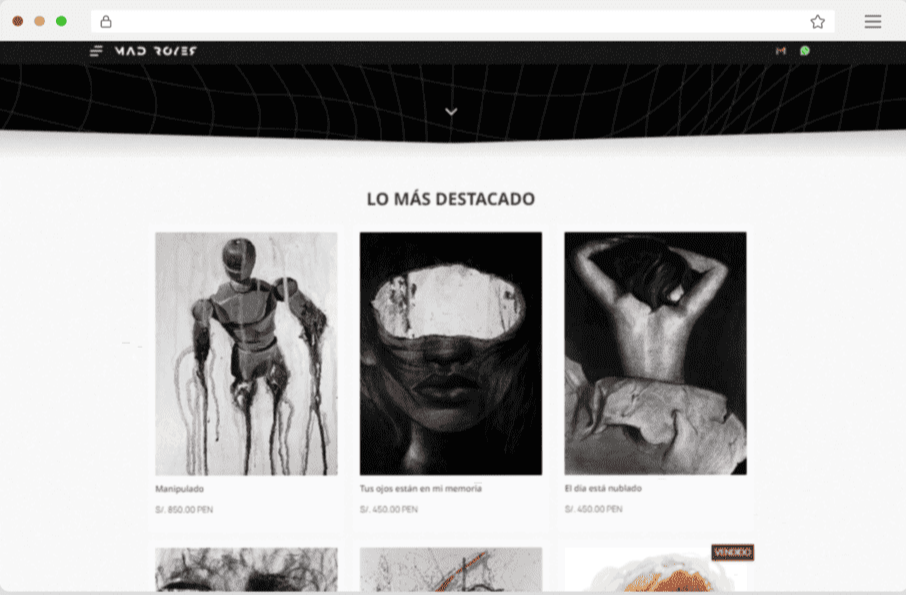Sitio Web para Galería de Arte